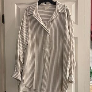 Max Studio Gray Striped Blouse
